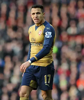 Manchester United V Arsenal 2015/16 Prints: Alexis Sanchez vs Manchester United: Intense Showdown in the 2015/16 Premier League Clash