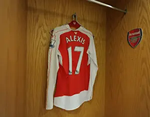 Arsenal V Chelsea 2015-16 Prints: Alexis Sanchez's Abandoned Jersey in Arsenal Dressing Room Before Arsenal vs Chelsea (2015-16)