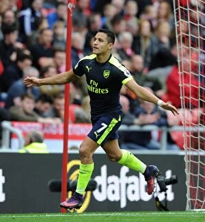Sunderland v Arsenal 2016-17 Collection: Alexis Sanchez's Brace: Arsenal's Dominant Performance Against Sunderland (2016-17)