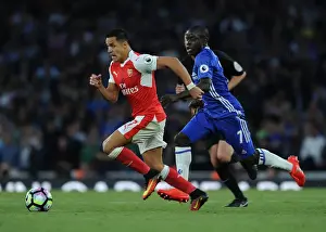 Arsenal V Chelsea 2016-17 Prints: Alexis Sanchez's Brilliant Outmaneuver of N'Golo Kante: A Moment of Genius from the Arsenal vs
