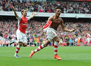 Arsenal V Manchester City 2014-15 Prints: Alexis Sanchez's Double: Arsenal's Victory Moment Against Manchester City (2014-15)