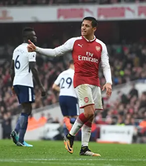 Arsenal V Tottenham Hotspur 2017-18 Prints: Alexis Sanchez's Double Strike: Arsenal's Victory Over Tottenham Hotspur in the Premier League