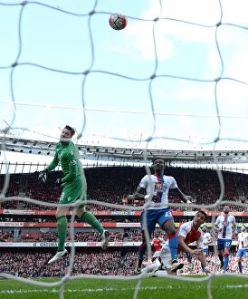 Images Dated 17th April 2016: Alexis Sanchez's Dramatic Header: Arsenal's Winning Goal Against Crystal Palace