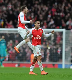 Alexis Sanchez's Euphoric Celebration: Arsenal's Triumph Over Leicester City (2015-16)