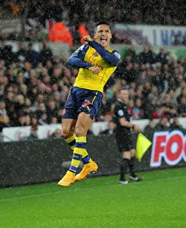 Alexis Sanchez's Euphoric Goal Celebration: Swansea vs. Arsenal, Premier League 2014-15