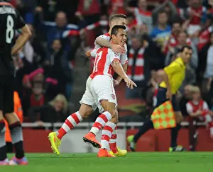 Arsenal V Besiktas 2014/15 Prints: Alexis Sanchez's Goal: Arsenal FC Secures Champions League Spot vs Besiktas JK