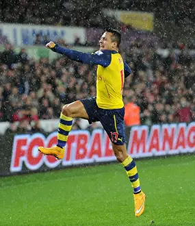 Alexis Sanchez's Goal Celebration: Swansea vs Arsenal, Premier League 2014-15