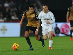 Swansea City V Arsenal 2015-16 Prints: Alexis Sanchez's Masterclass: Outmaneuvering Leon Britton in Arsenal's Victory over Swansea