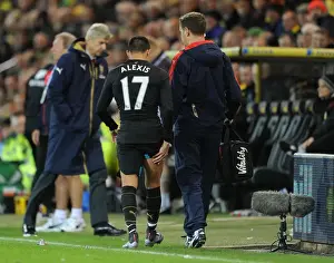 Norwich City V Arsenal 2015-16 Prints: Alexis Sanchez's Premature Exit: A Dramatic Moment from Arsenal's Match against Norwich City