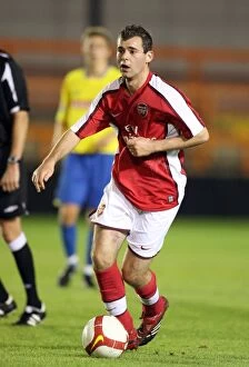 Images Dated 7th October 2008: Amaury Bischoff in Action: Arsenal's Dominant Performance Against Stoke City Reserves
