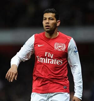 Images Dated 16th April 2012: Andre Santos in Action: Arsenal vs Wigan Athletic, Premier League 2011-12