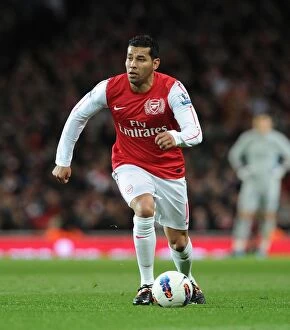 Images Dated 16th April 2012: Andre Santos in Action: Arsenal vs Wigan Athletic, Premier League 2011-12