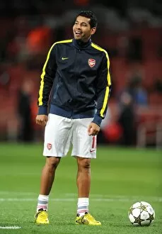 Arsenal v Olympiacos 2012-13 Collection: Andre Santos (Arsenal). Arsenal 3: 1 Olympiacos. UEFA Champions League. Group B