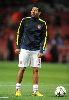 Arsenal v Olympiacos 2012-13 Collection: Andre Santos (Arsenal). Arsenal 3: 1 Olympiacos. UEFA Champions League. Group B