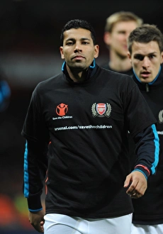 Andre Santos of Arsenal before the Barclays Premier League match between Arsenal Andre Santos of Arsenal before the Barclays Premier League match between Arsenal