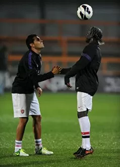 Andre Santos and Bacary Sagna (Arsenal). Arsenal U21 2: 0 Reading U21. Barclays Premier U21 League