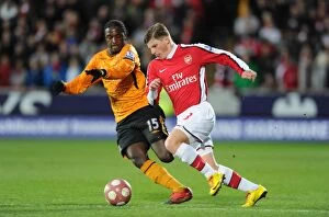 Andrey Arsahvin (Arsenal) Bernard Mendy (Hull). Hull City 1:2 Arsenal, Barclays Premier League