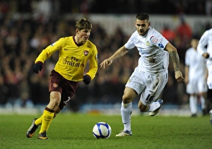 Leeds United v Arsenal FA Cup 2010-11 Collection: Andrey Arshavin (Arsenal) Bradley Johnson (Leeds). Leeds United 1: 3 Arsenal