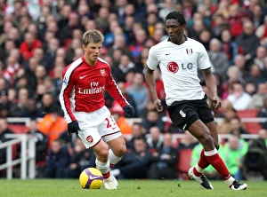Arsenal v Fulham 2008-9 Gallery: Andrey Arshavin (Arsenal) Dickson Etuhu (Fulham)