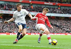 Arsenal V Aston Villa 2009-10 Prints: Andrey Arshavin (Arsenal) James Milner (Aston Villa). Arsenal 3: 0 Aston Villa