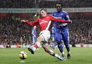 Arsenal V Chelsea 2009-10 Prints: Andrey Arshavin (Arsenal) Michael Essien (Chelsea). Arsenal 0: 3 Chelsea