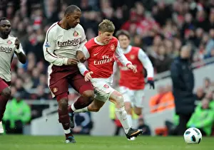 Arsenal V Sunderland 2010-11 Prints: Andrey Arshavin (Arsenal) Titus Bramble (Sunderland). Arsenal 0: 0 Sunderland
