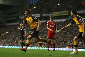 Liverpool V Arsenal 2008-9 Prints: Andrey Arshavin celebrates scoring the 1st Arsenal goal