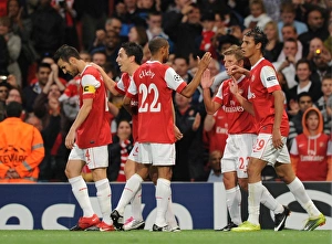 Andrey Arshavin celebrates scoring the 2nd Arsenal goal with Marouane Chamakh Andrey Arshavin celebrates scoring the 2nd Arsenal goal with Marouane Chamakh