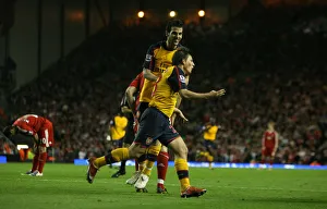 Liverpool v Arsenal 2008-9 Collection: Andrey Arshavin celebrates scoring the 3rd Arsenal