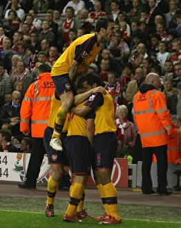 Liverpool v Arsenal 2008-9 Collection: Andrey Arshavin celebrates scoring the 4th Arsenal goal