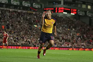 Liverpool v Arsenal 2008-9 Collection: Andrey Arshavin celebrates scoring the 4th Arsenal goal
