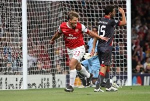 Arsenal v SC Braga 2010-11 Collection: Andrey Arshavin celebrates scoring Arsenals 2nd goal. Arsenal 6: 0 SC Braga