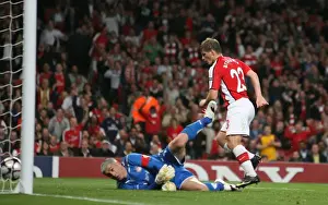 Arshavin Andrey Prints: Andrey Arshavin shoots past Olympiacos goalkeeper Antonis