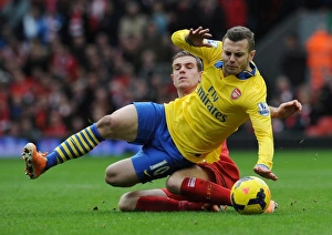 Liverpool V Arsenal 2013-14 Prints: The Anfield Rivalry: Wilshere vs. Henderson, Premier League 2013-14