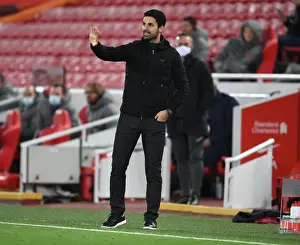 Liverpool V Arsenal - Carabao Cup 2020-21 Prints: Empty Anfield Showdown: Arteta's Arsenal Face Liverpool in COVID-19 Carabao Cup Match