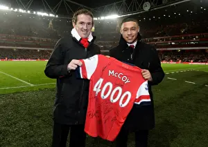AP McCoy Honored with Signed Arsenal Shirt by Alex Oxlade-Chamberlain at Arsenal vs Chelsea (2013-14)
