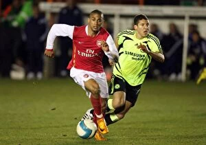 Traore Armand Collection: Armand Traore in Action: Arsenal Reserves vs. Chelsea Reserves, 1:1 Stalemate