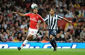 Arsenal v West Bromwich Albion - Carling Cup 2009-10 Collection: Armand Traore (Arsenal) Jerome Thomas (WBA)