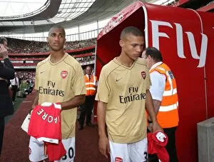 Images Dated 15th August 2007: Armand Traore and Kirean Gibbs (Arsenal)