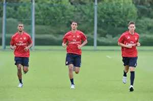 Armand Traore, Maraoune Chamakh and Mark Randall(Arsenal). Arsenal Training Ground