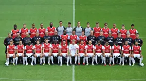 Previous Season Players Prints: Arsenal 1st Team Squad at Emirates Stadium Photocall and Members Day, 2010-11