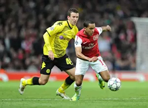 Arsenal V Borussia Dortmund 2011-12 Prints: Arsenal 2:0 Borussia Dortmund - Theo Walcott vs Ivan Perisic
