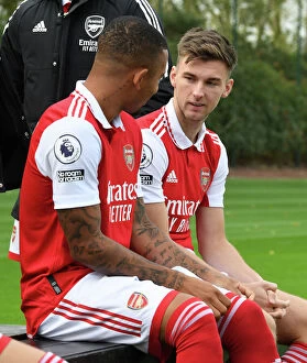 Images Dated 4th October 2022: Arsenal 2022-23 First Team: Kieran Tierney and Gabriel Jesus