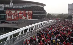Arsenal V Wigan Athletic 2009-10 Prints: Arsenal 4-0 Wigan Athletic: Jubilant Fans Exit Emirates Stadium