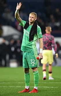 West Bromwich Albion V Arsenal - Carabao Cup 2021-22 Prints: Arsenal Advance in Carabao Cup: Aaron Ramsdale Celebrates Win Against West Bromwich Albion