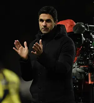 Oxford United V Arsenal - FA Cup 2023 Prints: Arsenal Advance in FA Cup: Mikel Arteta Celebrates Win Against Oxford United
