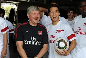 Legia Warsaw V Arsenal 2010-11 Prints: Arsenal assistant manager Pat Rice with Samir Nasri before the match. Legia Warsaw 5