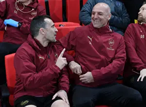 Stade Rennes V Arsenal 2018-19 Prints: Arsenal Assistants Bould and Carcedo Prepare for Stade Rennais Europa League Clash