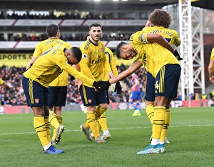 Images Dated 11th January 2020: Arsenal: Aubameyang and Pepe's Thrilling Goal Celebration vs Crystal Palace, Premier League 2019-20