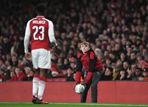 Arsenal V West Ham United - Carabao Cup 2017-18 Prints: Arsenal Ballboy: Carabao Cup Quarterfinal at Emirates Stadium